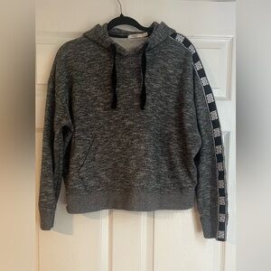 UGG Iris Logo Stripe Terry Track Hoodie In Marled Grey